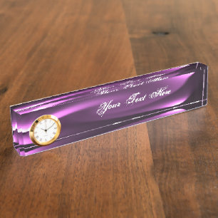 Porte-nom Pour Bureau Lumières Tournantes Violettes