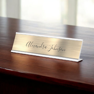 Porte-nom Pour Bureau Luxe et professionnel Gold Foil Moderne