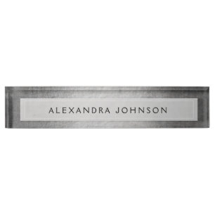 Porte-nom Pour Bureau Luxe Silver Professional Foil Moderne