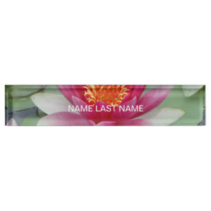 Porte-nom Pour Bureau Lys d'eau de Lotus rose