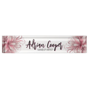 Porte-nom Pour Bureau Lys floraux classiques