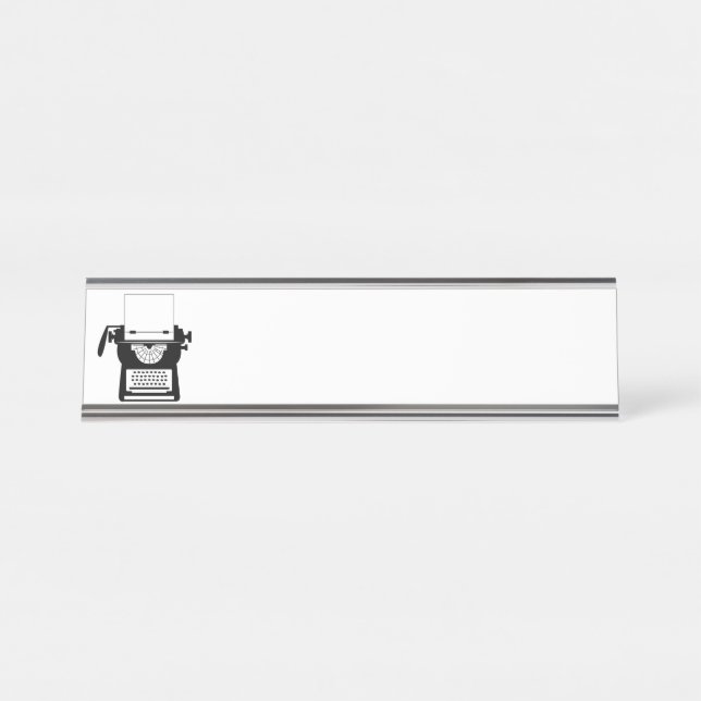 Porte-nom Pour Bureau Machine à écrire Vintage (Devant)