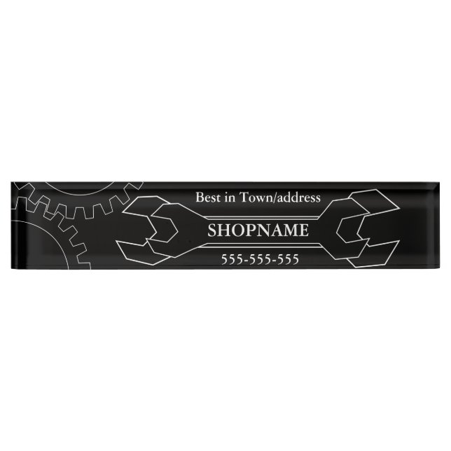 Porte-nom Pour Bureau Magasin mécanique/automatique (Devant)