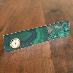 Porte-nom Pour Bureau Malachite Cu6CO3(OH)2
