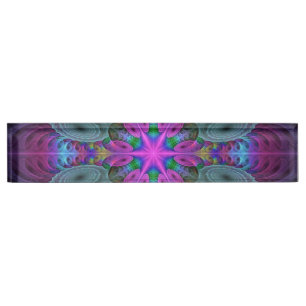 Porte-nom Pour Bureau Mandala à partir de la couleur centrale Art fracta