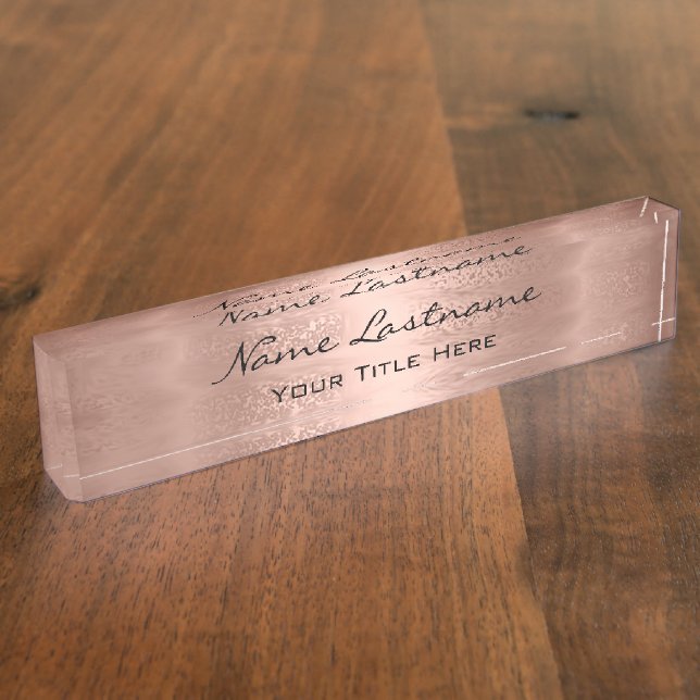 Porte-nom Pour Bureau Maquillage Rose Esthétique Beauté Coiffeur Personn (Taille)