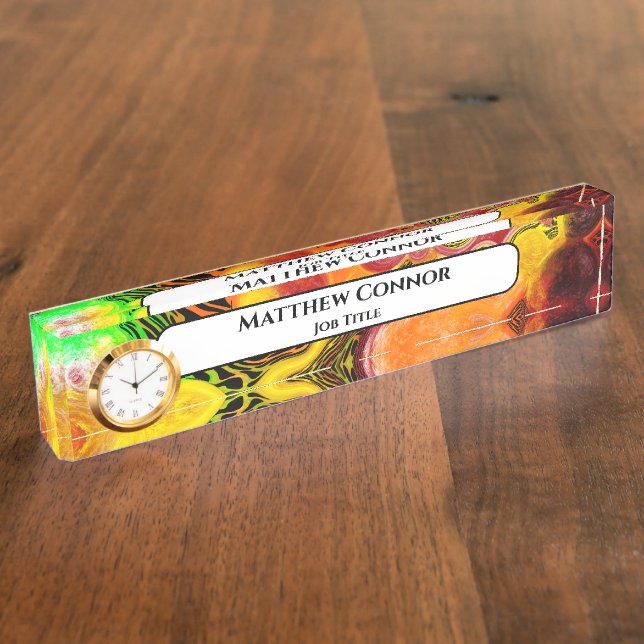 Porte-nom Pour Bureau Marble Classy Moderne Personnalisé (Taille)