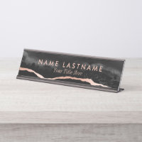 Marbre moderne de luxe noir gris Rose Or Agate Mar