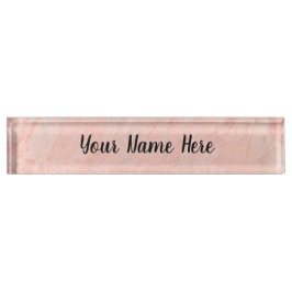 Porte-nom Pour Bureau Marbre or rose