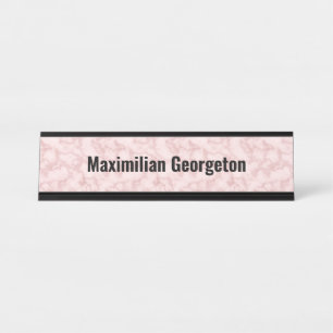 Porte-nom Pour Bureau Marbre rose Faux pour elle
