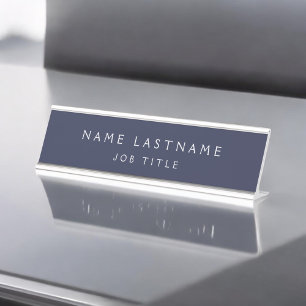Porte-nom Pour Bureau Marine Bleu Blanc Moderne Élégant Classe professio