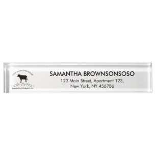 Porte-nom Pour Bureau Marque Agricole de Prestige Logotype de Bovins D