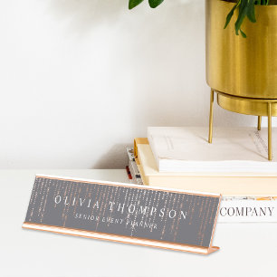 Porte-nom Pour Bureau Marquee d'or rose