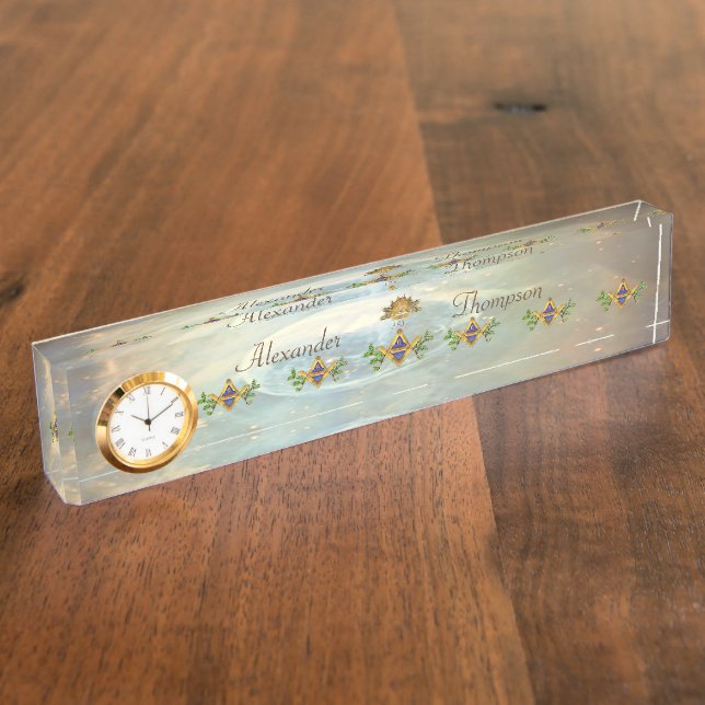 Porte-nom Pour Bureau Masonic Life (Cosmos) (Taille)