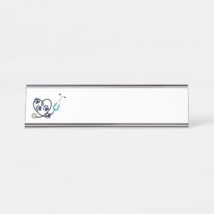 Porte-nom Pour Bureau Médecin animal