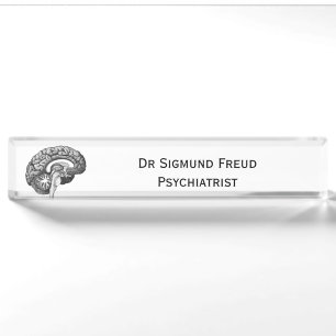 Porte-nom Pour Bureau médecin vintage anatomie médicale cerveau humain