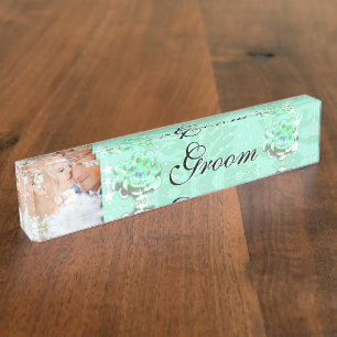 Porte-nom Pour Bureau Mentionnez le Mariage succulent de votre salle de