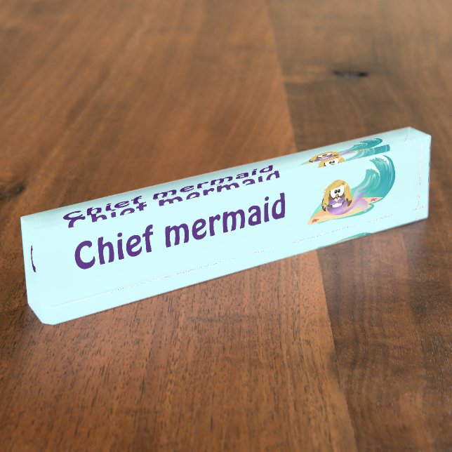 Porte-nom Pour Bureau mermaid owl (Taille)