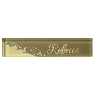 Porte-nom Pour Bureau Métal or de luxe décoratif sur or militaire