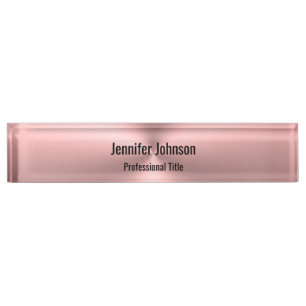 Porte-nom Pour Bureau Metal rose moderne Regardez votre logo ici