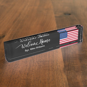 Porte-nom Pour Bureau Militaire Soldat Bienvenue à la maison Classe Amér