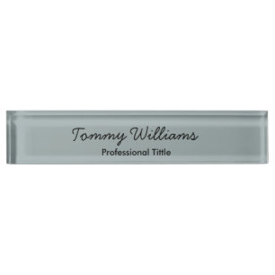 Porte-nom Pour Bureau Minimaliste Dusty Blue Professionnel Simple
