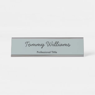 Porte-nom Pour Bureau Minimaliste Dusty Blue Professionnel Simple