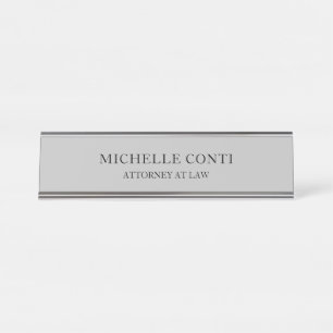 Porte-nom Pour Bureau Minimaliste moderne élégant professionnel Silver G