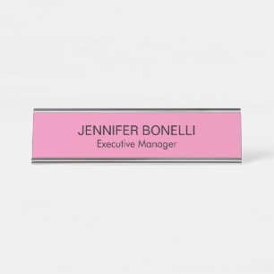 Porte-nom Pour Bureau Minimaliste personnalisé customisé nom couleur ros