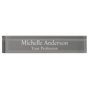 Porte-nom Pour Bureau Minimaliste Professionnel Moderne Couleur Gris Pla