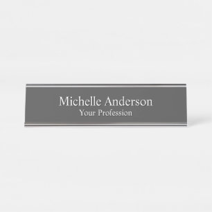 Porte-nom Pour Bureau Minimaliste Professionnel Moderne Couleur Gris Pla