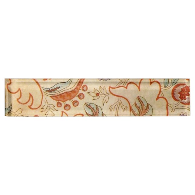 Porte-nom Pour Bureau Modèle floral antique de Chintz Paisley (Devant)