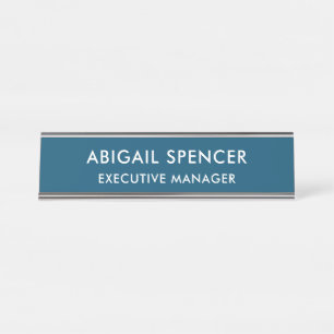 Porte-nom Pour Bureau Moderne Classy Professionnel Ocean Blue