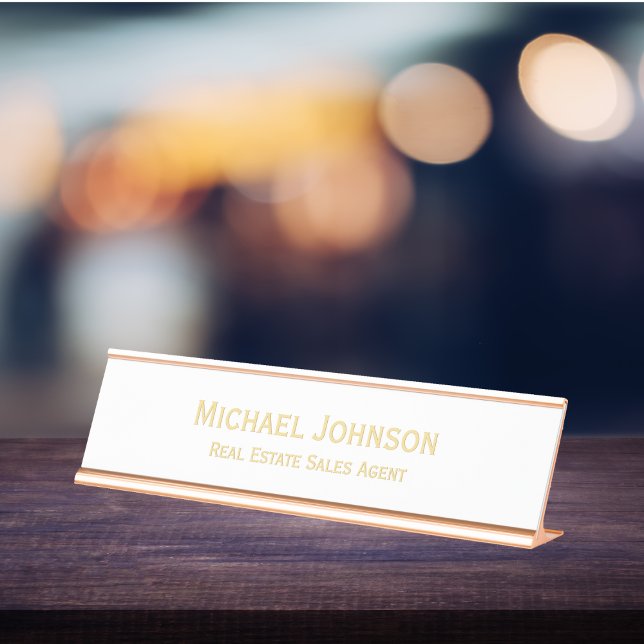 Porte-nom Pour Bureau Moderne Elegant Professionnel Business Office Titr (Modern Elegant Professional Business Office Title Desk Name Plate)