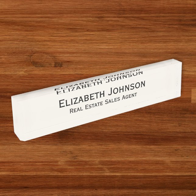 Porte-nom Pour Bureau Moderne Light Ivory Professionnel Business Executi (Modern Light Ivory Professional Business Executive Desk Name Plate)