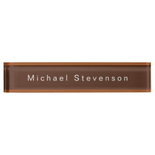 Porte-nom Pour Bureau Moderne moderne tendance Brown professionnel