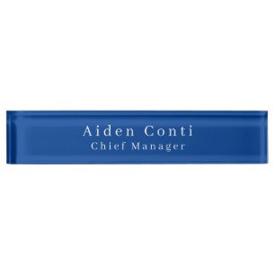 Porte-nom Pour Bureau Moderne Simple Plat Bleu Profond Minimaliste