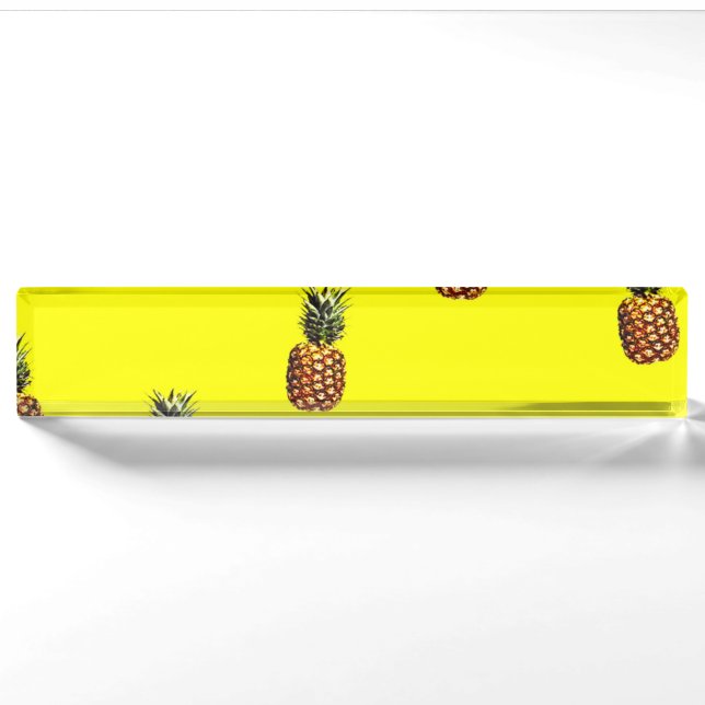 Porte-nom Pour Bureau motif ananas (Devant)