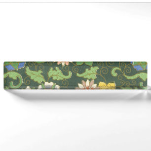 Porte-nom Pour Bureau Motif antique cloisonné chinois : Vert Jade