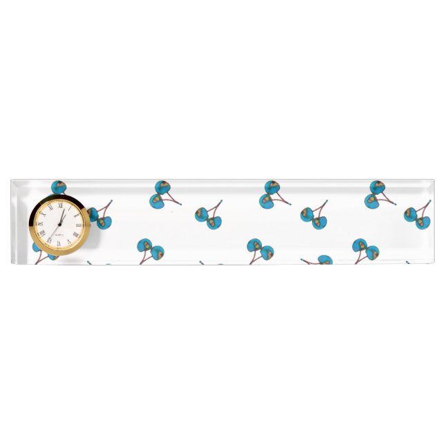 Porte-nom Pour Bureau Motif Blue Cherry (Devant)