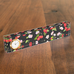 Porte-nom Pour Bureau Motif cerise 2