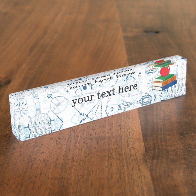 Porte-nom Pour Bureau Motif chimique de l'école (Taille)