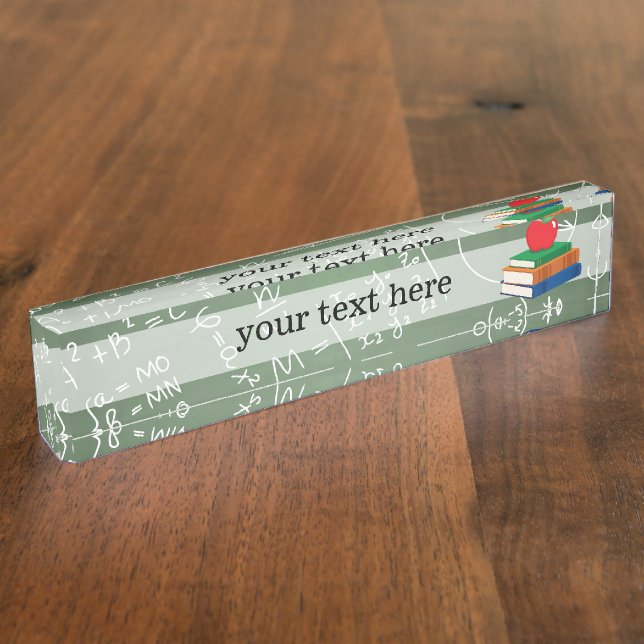 Porte-nom Pour Bureau Motif chimique de l'école (Taille)