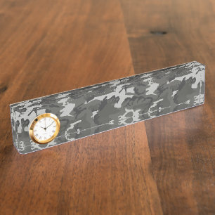 Porte-nom Pour Bureau Motif de Camouflage gris, Motif militaire, Armée