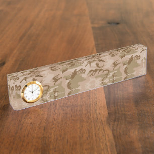 Porte-nom Pour Bureau Motif du Camouflage du désert, Motif militaire, Ar