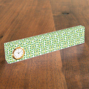Porte-nom Pour Bureau Motif Feuille, Motif De Feuilles, Feuilles Verts