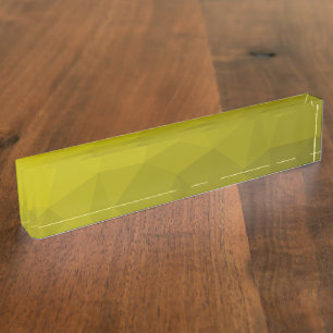 Porte-nom Pour Bureau Motif géométrique dégradé foncé jaune