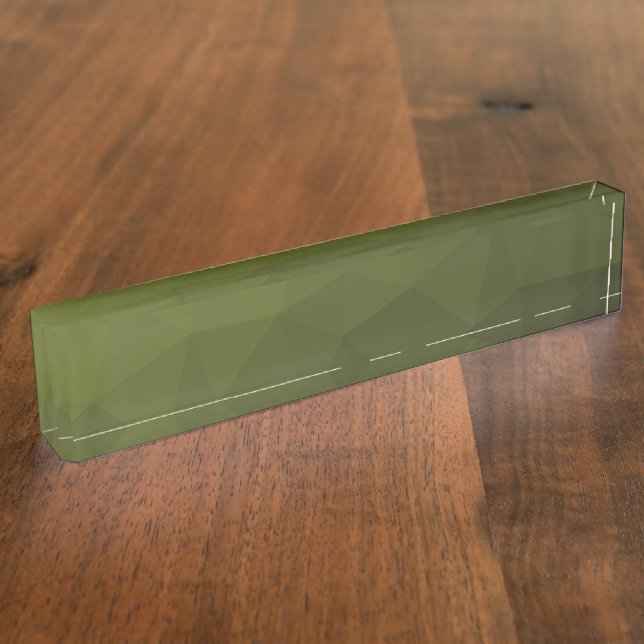 Porte-nom Pour Bureau Motif géométrique du maillage vert de l'Armée (Taille)