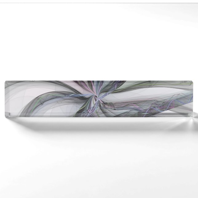 Porte-nom Pour Bureau Motions Filigree Moderne Abstrait pivotant Fractal (Devant)