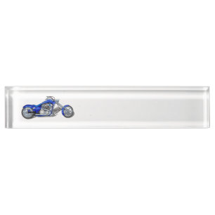 Porte-nom Pour Bureau Moto 1 - Bleu